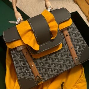 Stylish Gray and Yellow Handbag